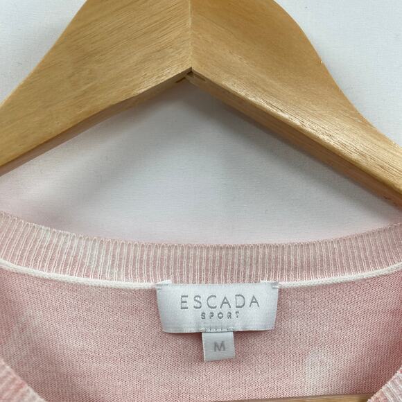 Escada sport M pink palm tree cardigan sweater - Picture 3 of 6